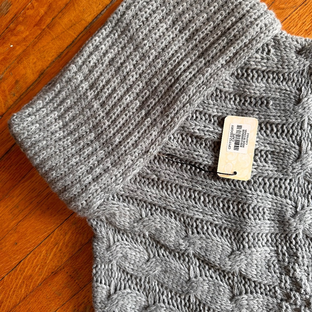BNWT Grey Knit Poncho